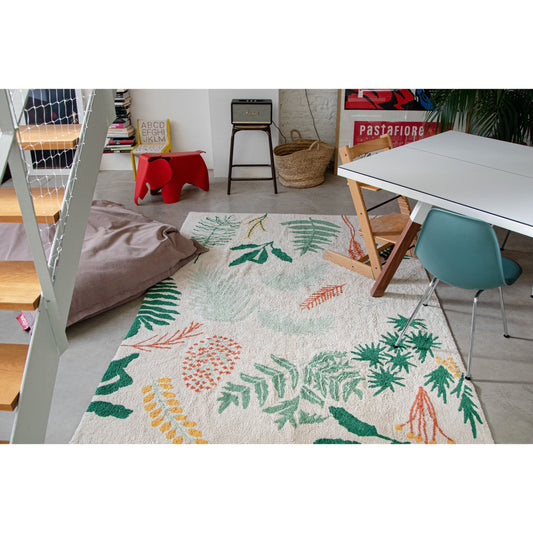 Washable Rug Botanic Plants, 140 x 200 cm 