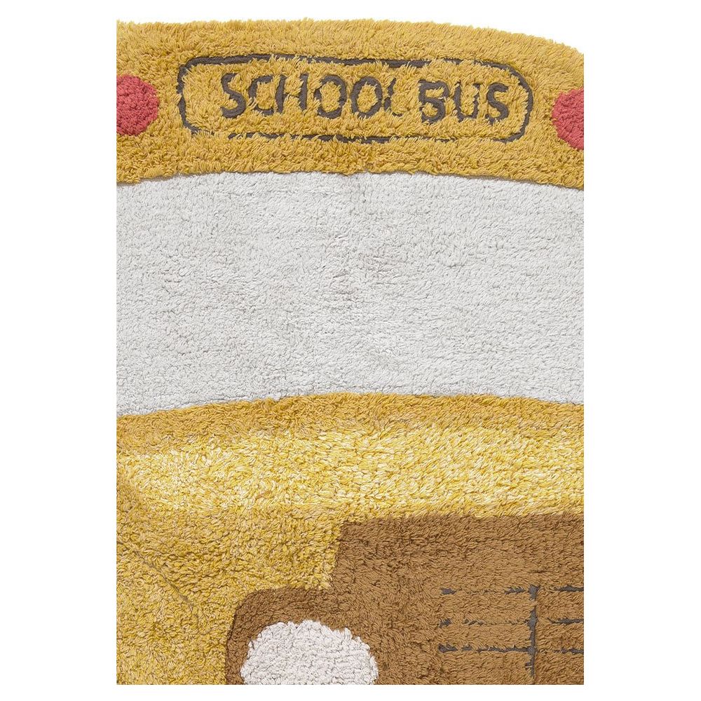 Washable School Bus Cotton Rug, 130 x 90 cm