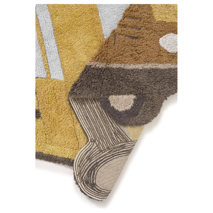 Washable School Bus Cotton Rug, 130 x 90 cm