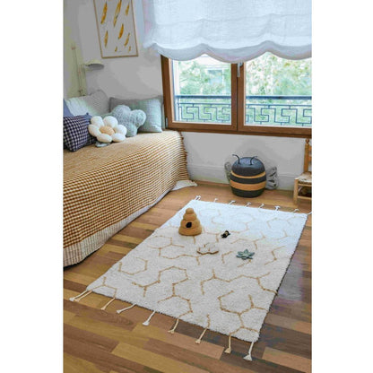 Washable Play Rug Pollination with 4 Handmade Textile Accessories, 90 x 130 cm