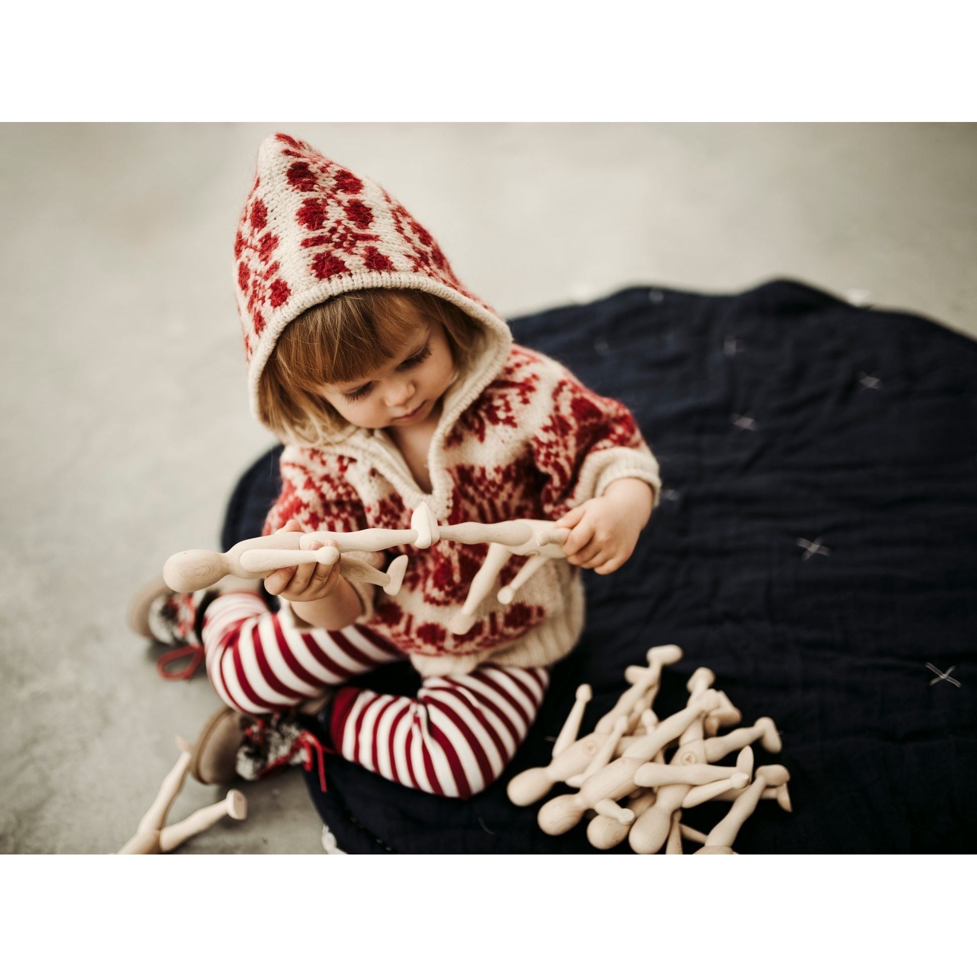 Wooden Beech Doll with Pants