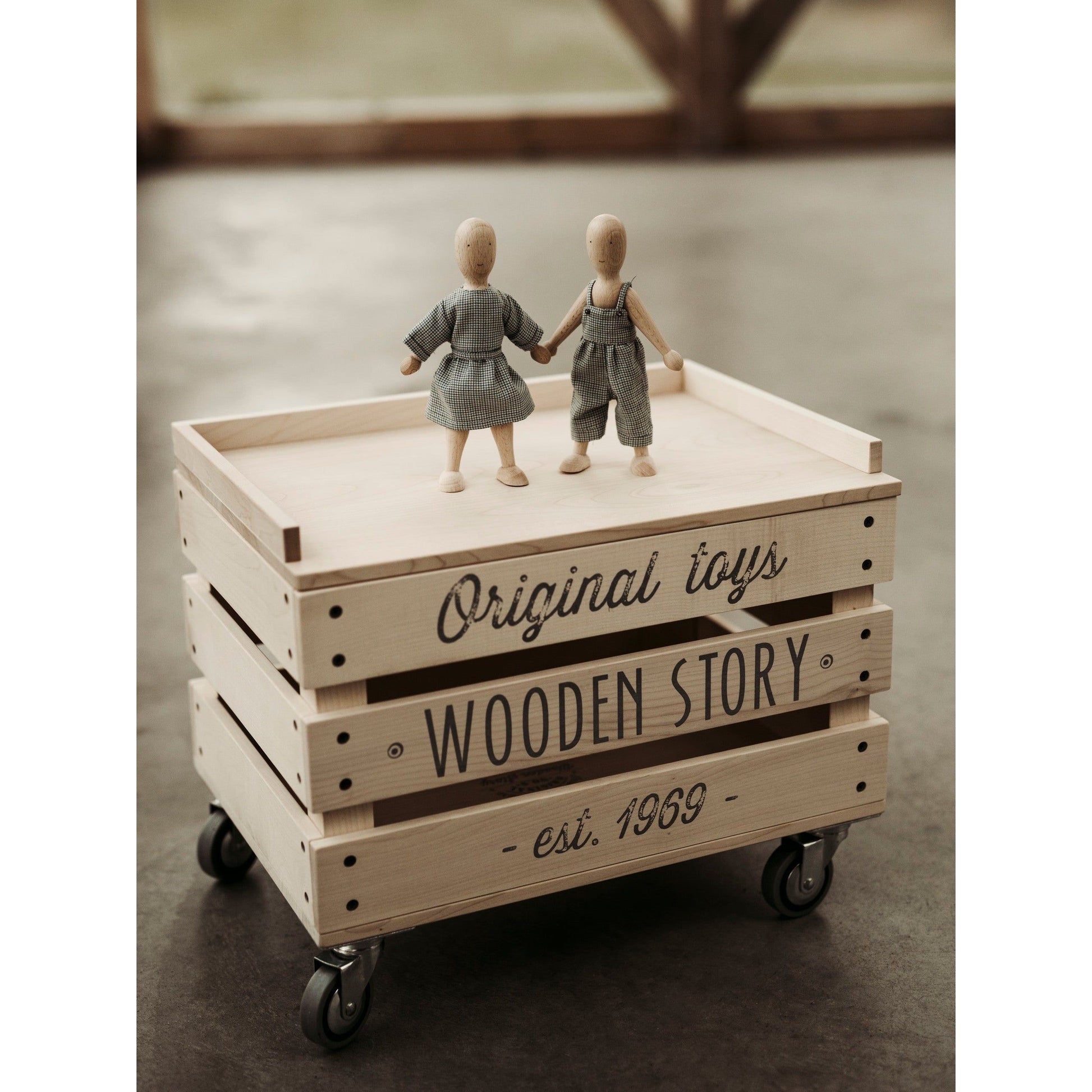 Wooden Walnut Doll with Dress