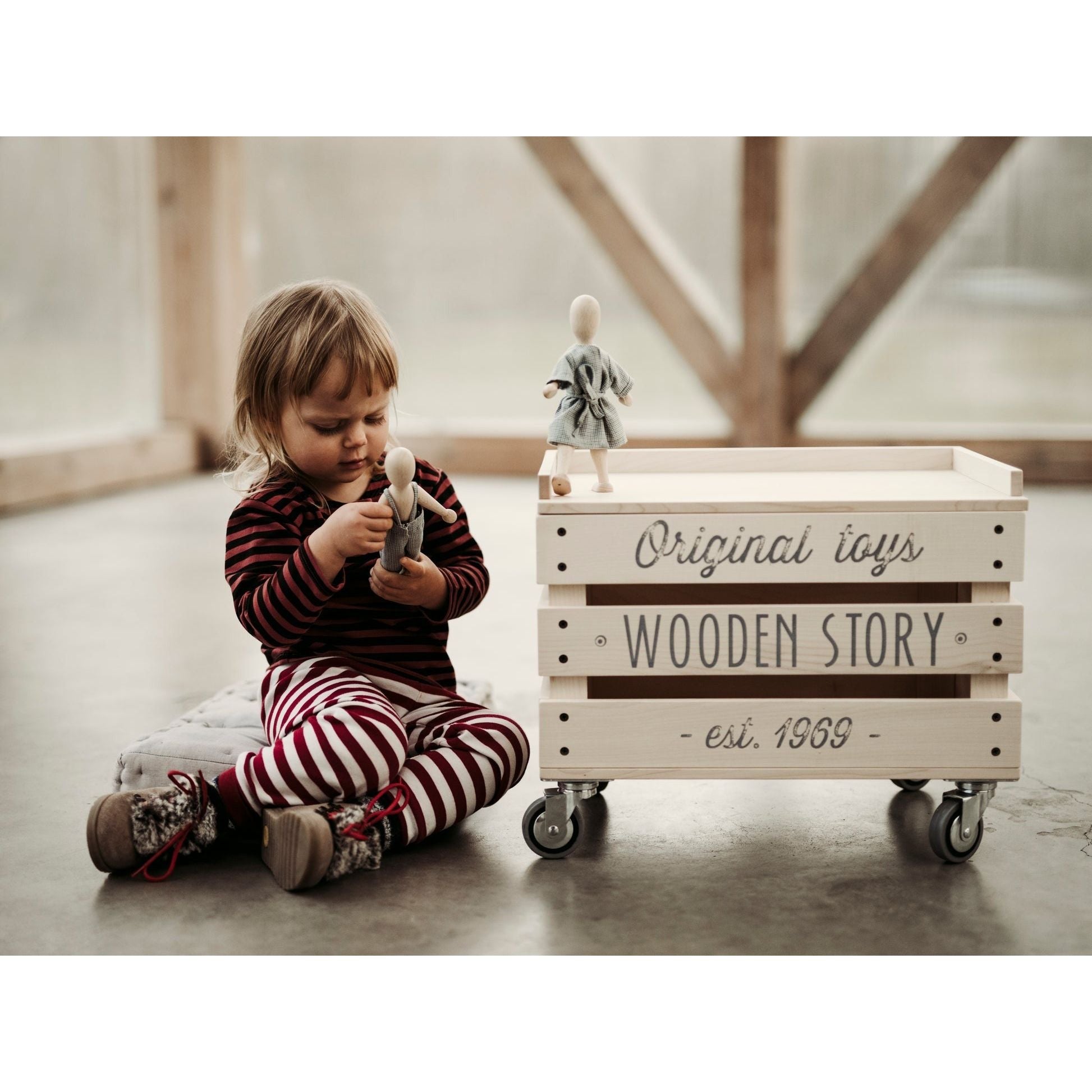 Wooden Beech Doll with Pants