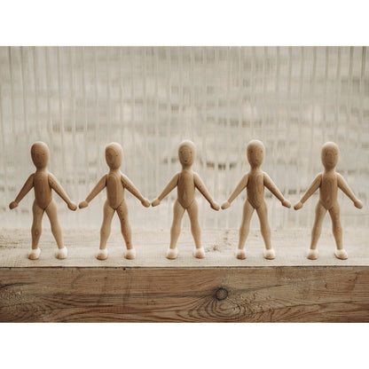 Wooden Beech Doll with Pants