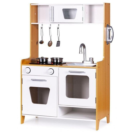 Wooden Play Kitchen with Multimedia Burners