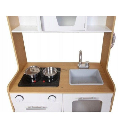 Wooden Play Kitchen with Multimedia Burners