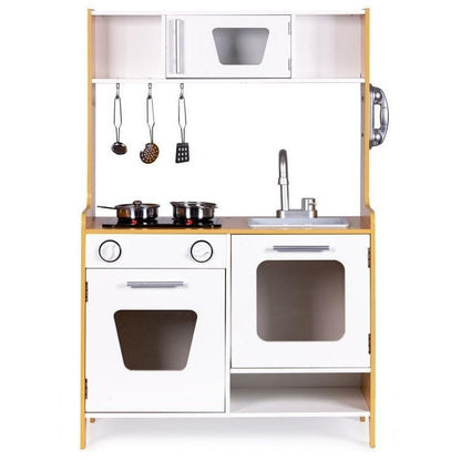 Wooden Play Kitchen with Multimedia Burners