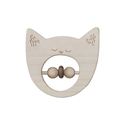 Wooden Rattle - Cat