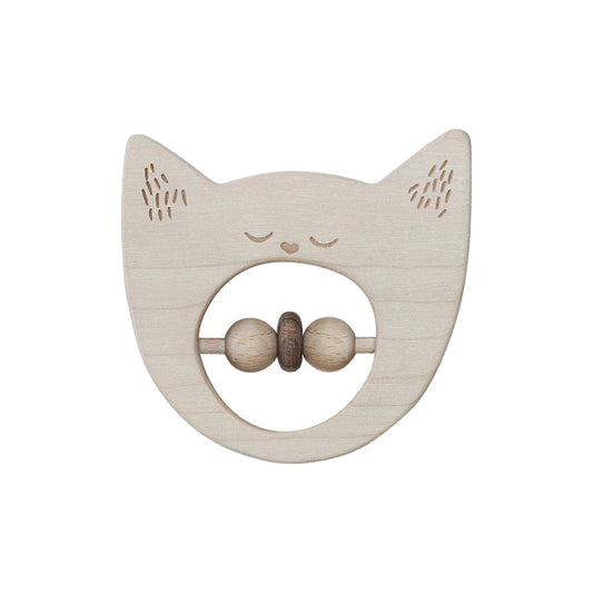 Wooden Rattle - Cat