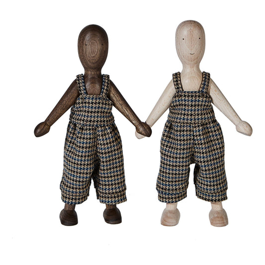 Wooden Walnut Doll with Pants